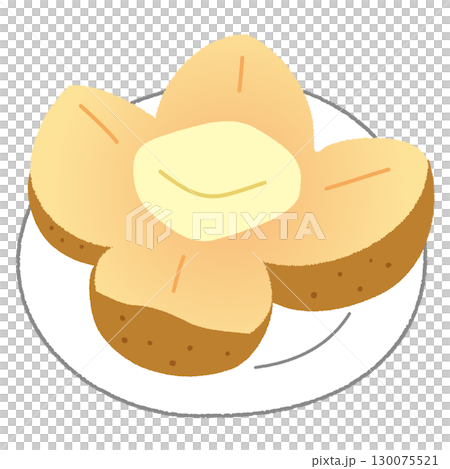 じゃがバターのイラスト じゃがバターのイラスト 130075521