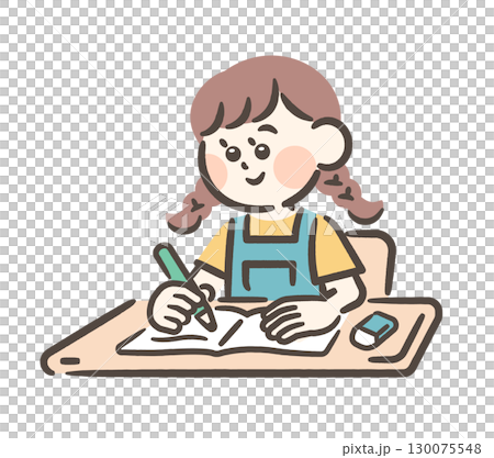 ノートに書き写す女の子 130075548