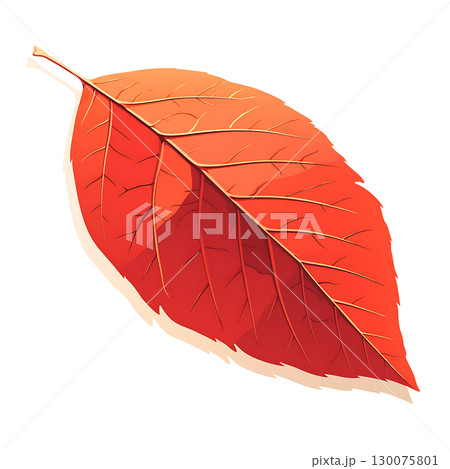 紅葉した葉っぱの水彩風イラスト 130075801