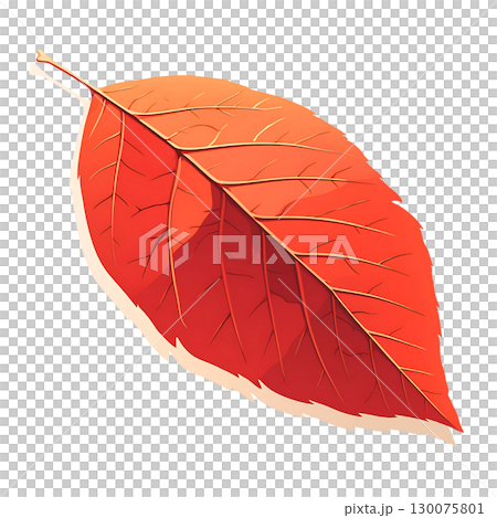 紅葉した葉っぱの水彩風イラスト 130075801