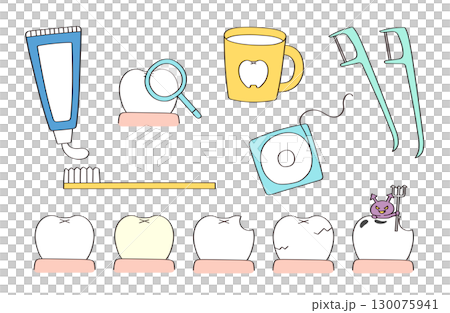 Teeth illustration set 130075941