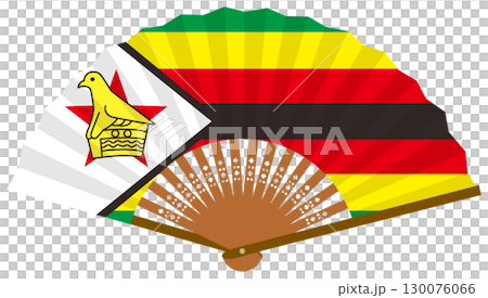 Zimbabwean flag fan 130076066