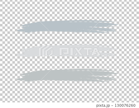 筆で描いた和風のラインのセット 銀色 筆で描いた和風のラインのセット 銀色 130076260