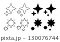 イラスト素材：キラキラとギザギザな円形イラストセット 130076744