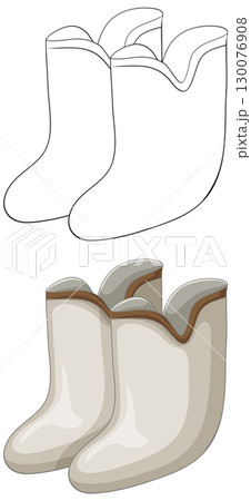 Traditional Russian Felt Valenki Boots Vector Illustration 130076908