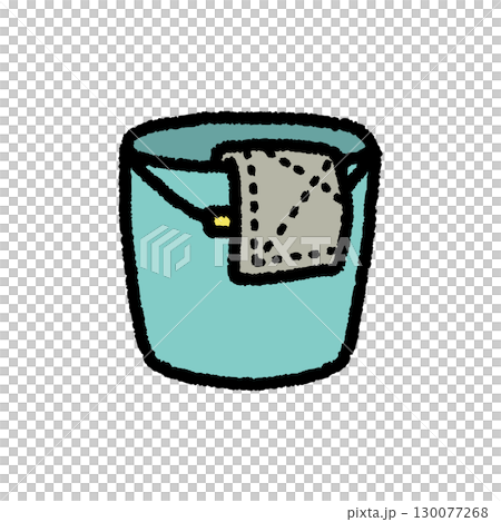 水桶、抹布、清潔用具、插畫、手繪、簡單、素材 130077268