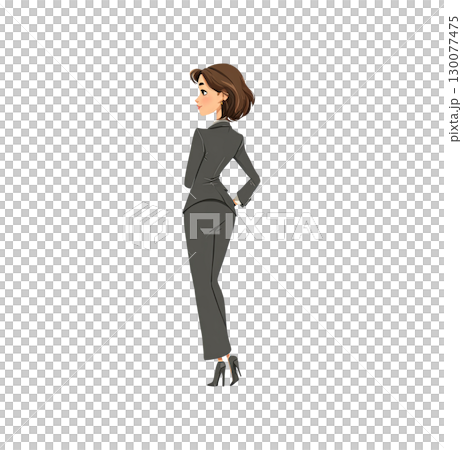 Confident businesswoman posing in different views 130077475