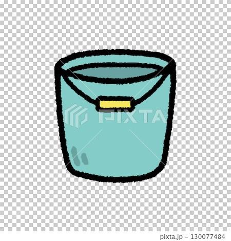 Bucket cleaning equipment illustration hand-drawn simple material 130077484