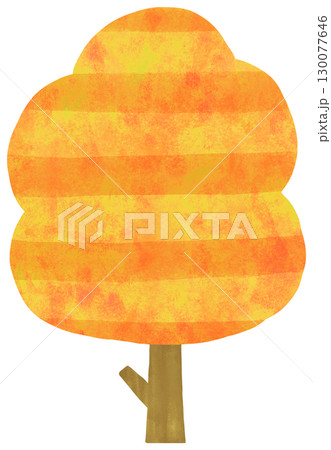 縞模様の入った木のイラスト 秋イメージ 縞模様の入った木のイラスト 秋イメージ 130077646