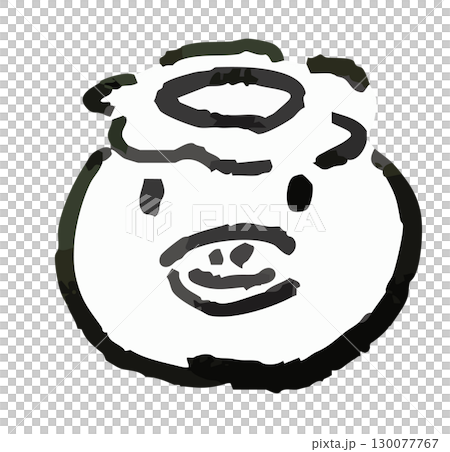 モノクロでシンプルなカッパのキャラクターアイコン 130077767