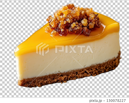 Creamy Cheesecake with Golden Honey Glaze and Crystallized Ginger Topping for Tempting Dessert Presentation Creamy Cheesecake with Golden Honey Glaze and Crystallized Ginger Topping for Tempting Dessert Presentation 130078227
