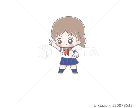 指をさす女子学生 130078535