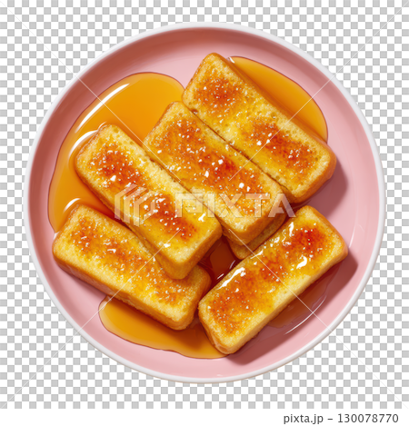 Deliciously Golden Sweet Dessert with Maple Syrup on a Pink Plate Perfect for Tasty Treats and Culinary Inspiration Deliciously Golden Sweet Dessert with Maple Syrup on a Pink Plate Perfect for Tasty Treats and Culinary Inspiration 130078770