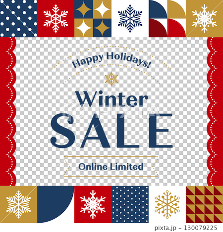 廣告模板/雪花瓷磚圖案框架（多色）（方形） 130079225