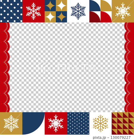 雪花瓷磚圖案框架/背景材質（多色）（方形） 130079227