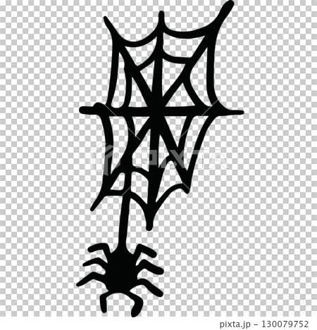 Hand drawn Halloween illustration of spider and spider web for decoration, Halloween costume, cartoon character, comic, mascot, sticker, icon, brooch, print, standee, trick or treat, animal Hand drawn Halloween illustration of spider and spider web for decoration, Halloween costume, cartoon character, comic, mascot, sticker, icon, brooch, print, standee, trick or treat, animal 130079752
