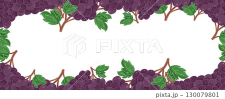 Seamless grape border frame with blank center 130079801