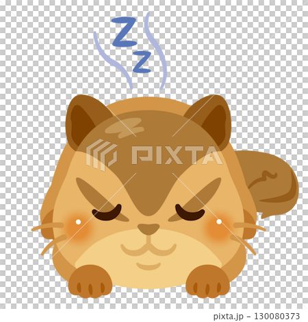 一隻松鼠趴著睡覺的插圖 一隻松鼠趴著睡覺的插圖 130080373