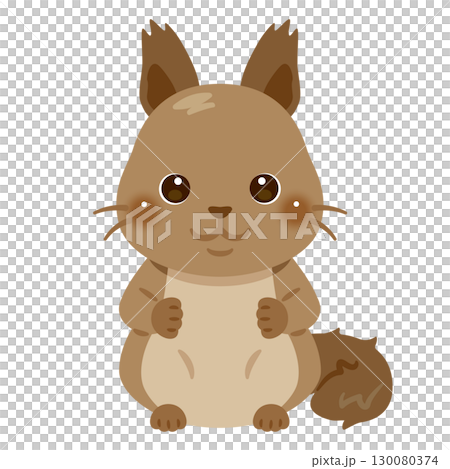 坐著的北海道松鼠的插圖 130080374