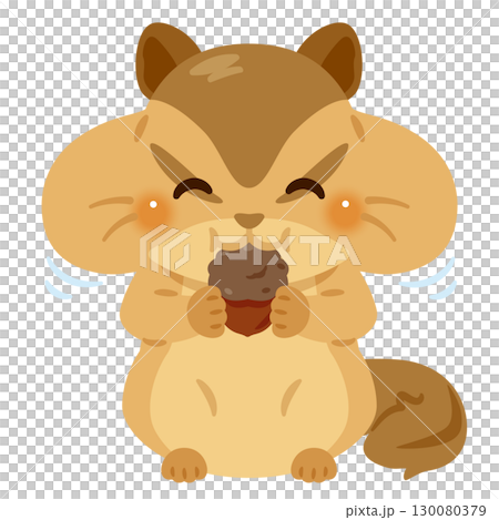 松鼠將橡實塞進頰囊的插圖 松鼠將橡實塞進頰囊的插圖 130080379
