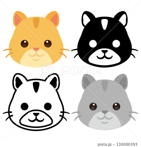 ハムスターの顔アイコンセット ハムスターの顔アイコンセット 130080393