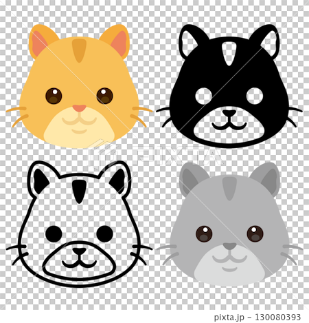 ハムスターの顔アイコンセット ハムスターの顔アイコンセット 130080393