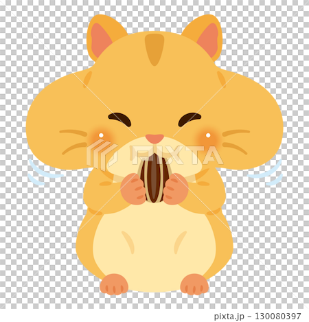 Hamster illustration stuffing food into cheek pouches Hamster illustration stuffing food into cheek pouches 130080397