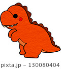 an orange dinosaur with a big mouth and a big head 130080404