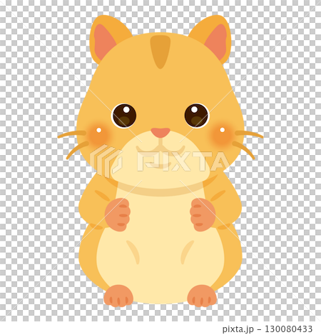 お座りしたハムスターのイラスト お座りしたハムスターのイラスト 130080433