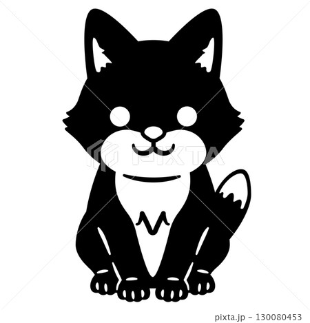 キツネのシルエット キツネのシルエット 130080453