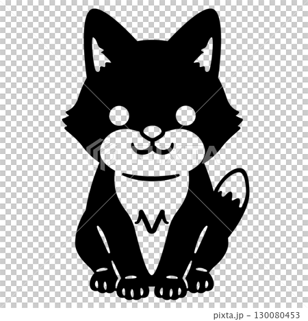 キツネのシルエット キツネのシルエット 130080453