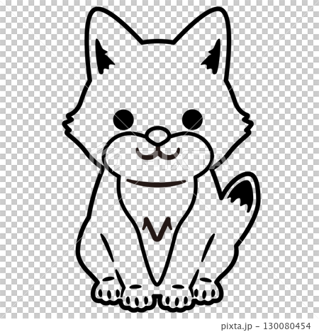 キツネの線画 キツネの線画 130080454