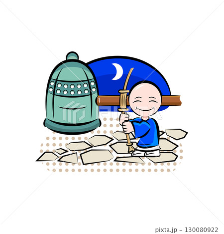 除夜の鐘｜使える季節行事素材シリーズ(冬)｜ポップなワンポイントイラスト 130080922