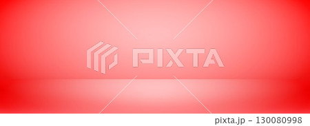 Red studio scene wallpaper. Gradient limbo podium background. Bright shelf or wall backdrop for mockup, presentation, template, product showcase. Abstract cherry room stage display. Vector 130080998