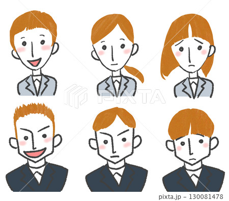 表情の違う証明写真 130081478