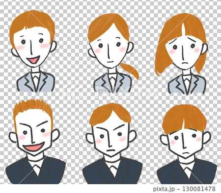 表情の違う証明写真 130081478