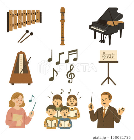 学校　音楽室　アイコン　切り抜き　イラスト 130081756