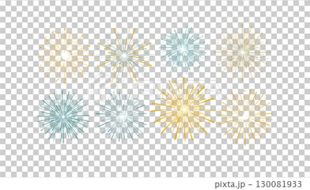 Colorful fireworks background on white background Colorful fireworks background on white background 130081933