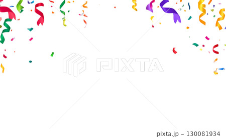 Colorful illustration of gift ribbons and bows on white background. 130081934