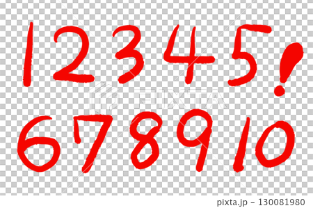 圓形手寫數字設定為紅色 130081980