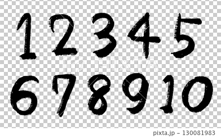 Bold handwritten number set 130081983