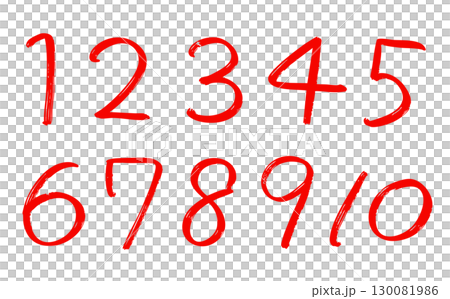可愛手寫數字組（紅色） 130081986