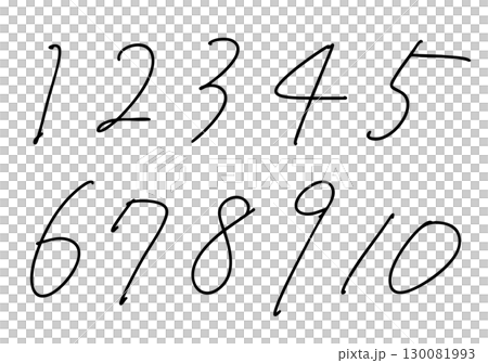 細而簡單的手寫數字 130081993