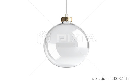 Isolated shiny silver christmas ball on white background Isolated shiny silver christmas ball on white background 130082112