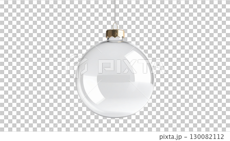 Isolated shiny silver christmas ball on white background Isolated shiny silver christmas ball on white background 130082112