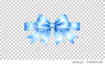 Bright blue bow isolated on white background. 130082136