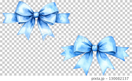 Bright blue bow isolated on white background. 130082137