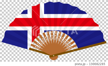 アイスランドの国旗柄の扇子 130082285
