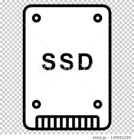 SSD line drawing illustration storage device icon SSD line drawing illustration storage device icon 130082289