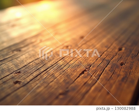 Warm Rustic Close up Old Wooden Surface Texture and Background 130082988